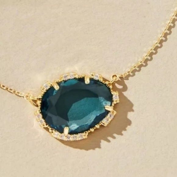 Anthropologie Jewelry - Anthropologie 18k gold plated  blue pendant necklace; nwot